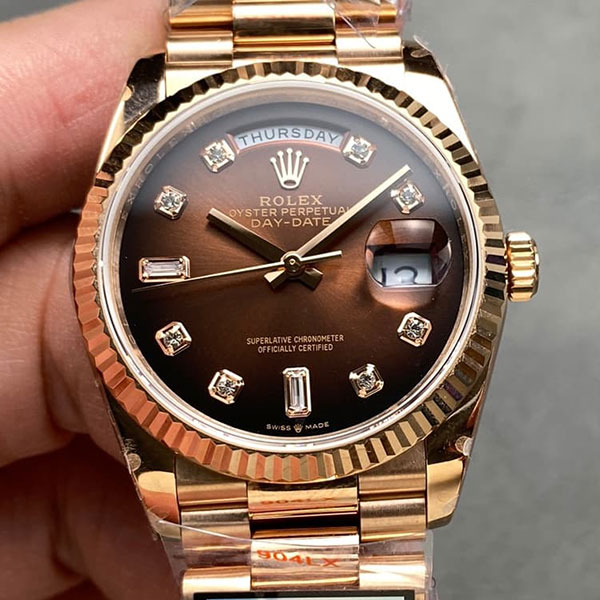 【QF製 加重版】ロレックスコピー デイデイトコピー M128235-0037(36mm) 人気上昇レプリカ時計